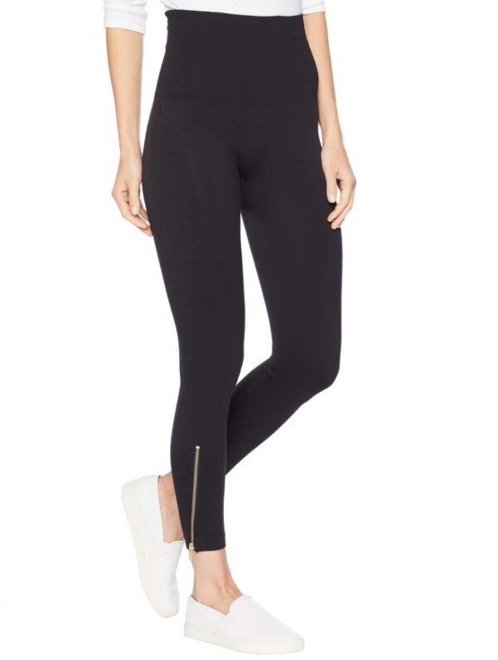 Spanx Look At Me Now Seamless Side Zip Leggings in Black Size M New With Tags